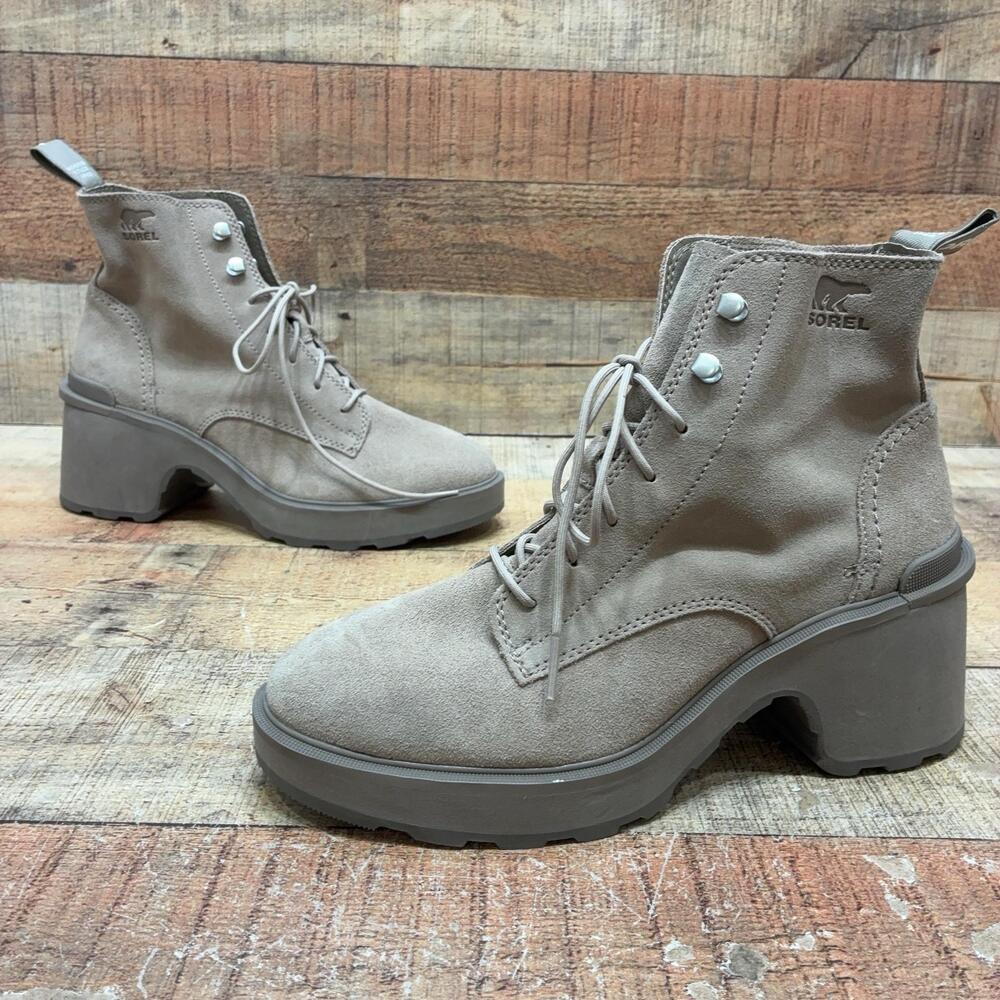 Sorel Boots Womens Size 9 40 Suede Platform Ankle Lace Up Block Heel NL4875-264